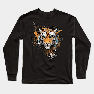 Graffiti Paint Tiger Creative Long Sleeve T-Shirt